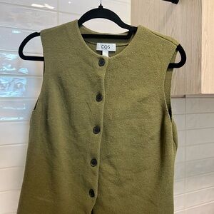 COS Khaki Green Buttoned Vest